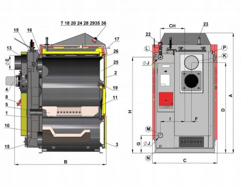 Piec Kocioł ATMOS D20P 22kW NA PELLET ecodesign