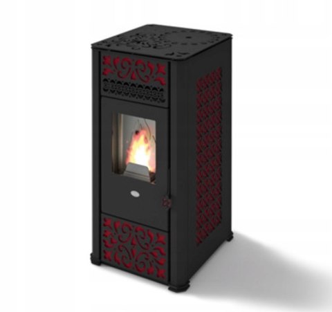PIEC PIECYK KOMINEK NA PELLET EVA CALOR LUCILLA 9 kW Z NADMUCHEM ZDOBIENIA