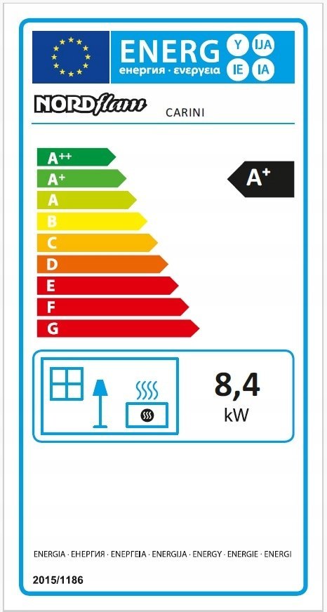 Piec kominkowy żeliwny NORDflam Carini Eko 8,4 kW czarny