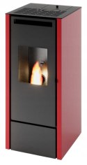 Piec piecyk na pellet Eva Calor Cinzia 11 kW z DGP czerwony