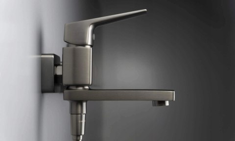 Bateria wannowa ścienna ze składaną wylewką Deante Blur BQL D12M TITANIUM