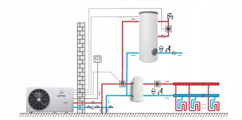 GALMET Pompa ciepła powietrzna monoblok Prima 16 GT-15,9 kW + TG-300 + B-60