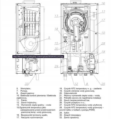Kocioł gazowy kondensacyjny 1F Silver Pro 25kW Termet WKJ6111000000/PL1T