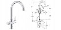 Bateria kuchenna stojąca Grohe BLUE PURE BAUCURVE srebrna, 30580000