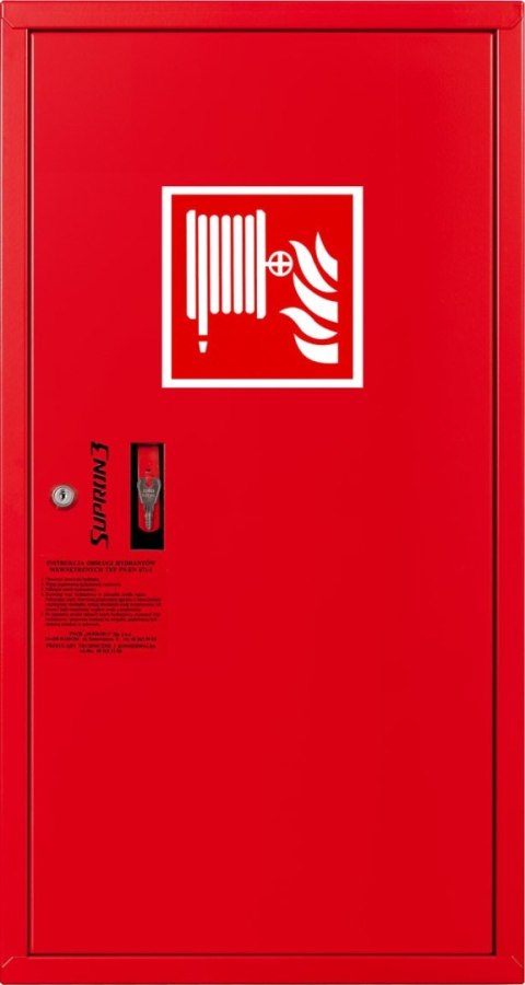 Hydrant DN33 zawieszany boczny, prawy, z wężem 30m półsztywnym, RAL3000