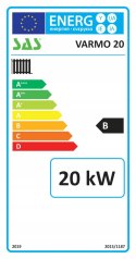 Kocioł 5 klasy zasypowy na węgiel VARMO EcoDesign 20kW Sas KOT-VRM-020