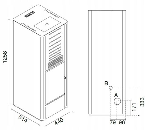 Piec na pellet Eva Calor Karen 9 kW duży zbiornik na pellet 45kg