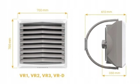 Nagrzewnica Wodna Volcano Vr2 Ec 50Kw Z Konsolą Montażową